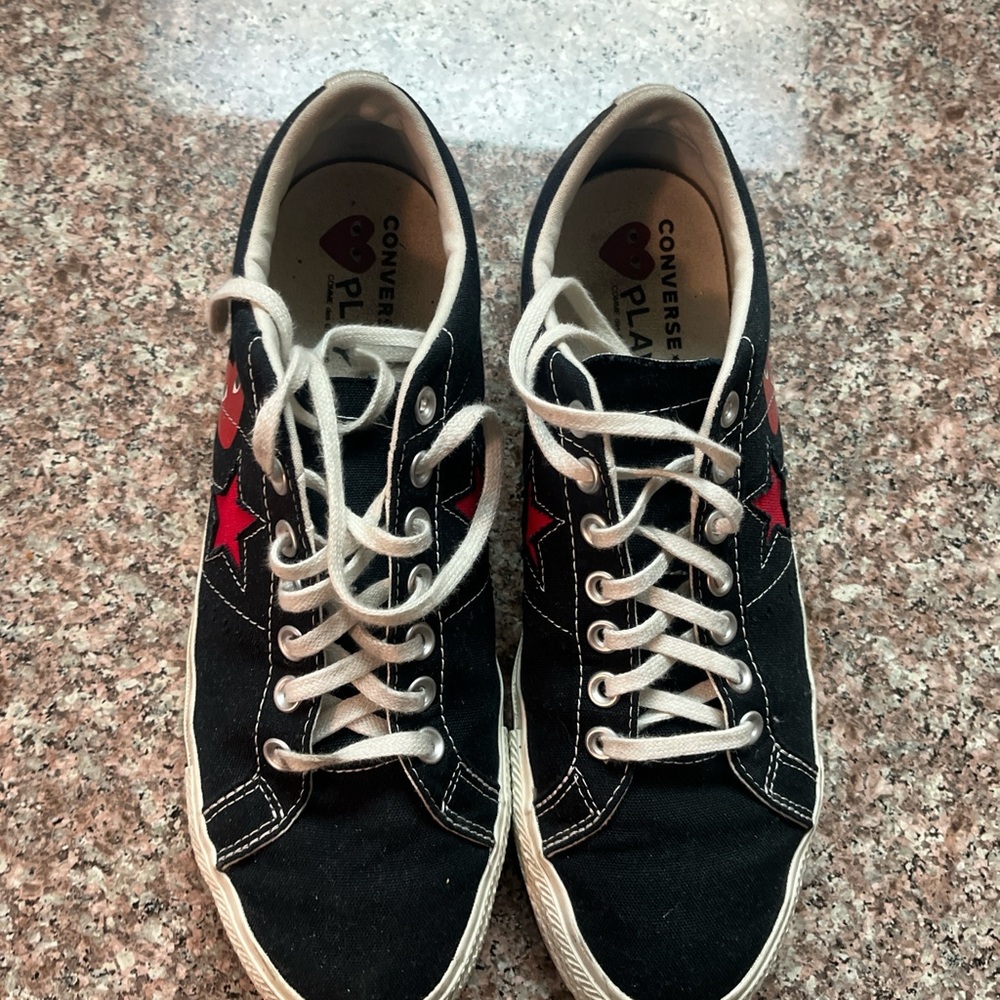 Comme des garçons converse play black low top hearts men’s size 12 used